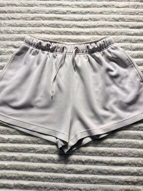 Oysho Women’s Sweat Shorts White Modal Polyester Drawstring Relaxed Size M